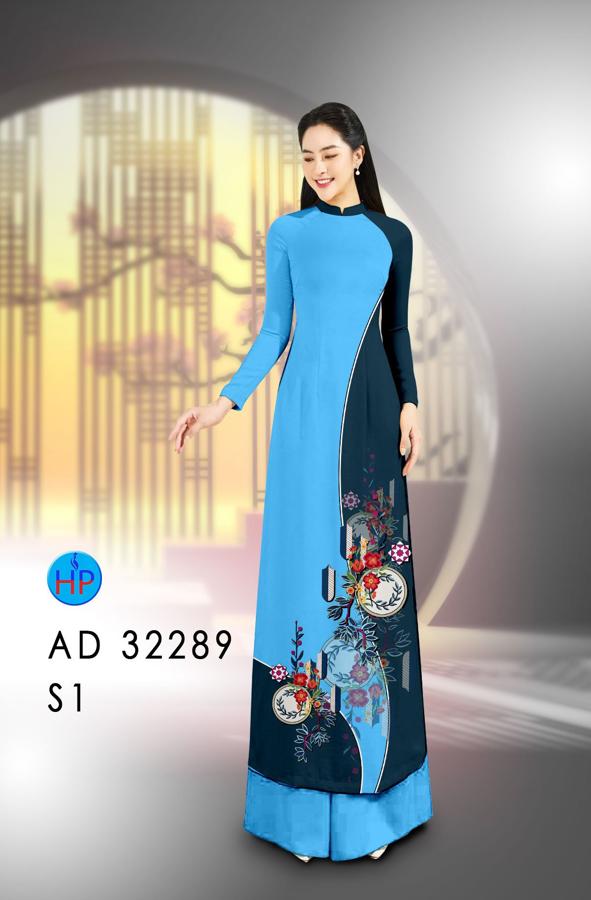 Vải Áo Dài Hoa In 3D AD 32289 9